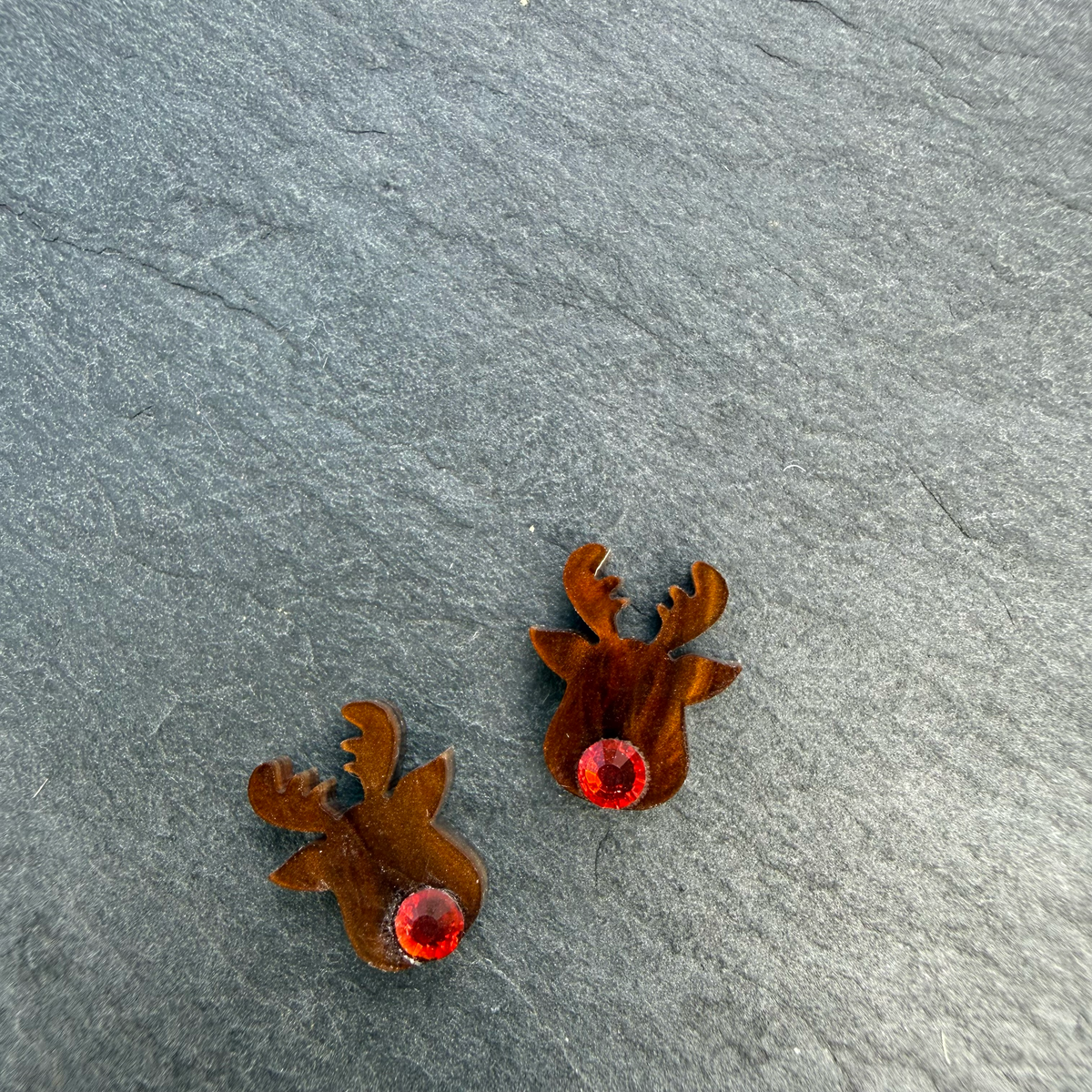 Rudolph Acrylic Stud Earrings