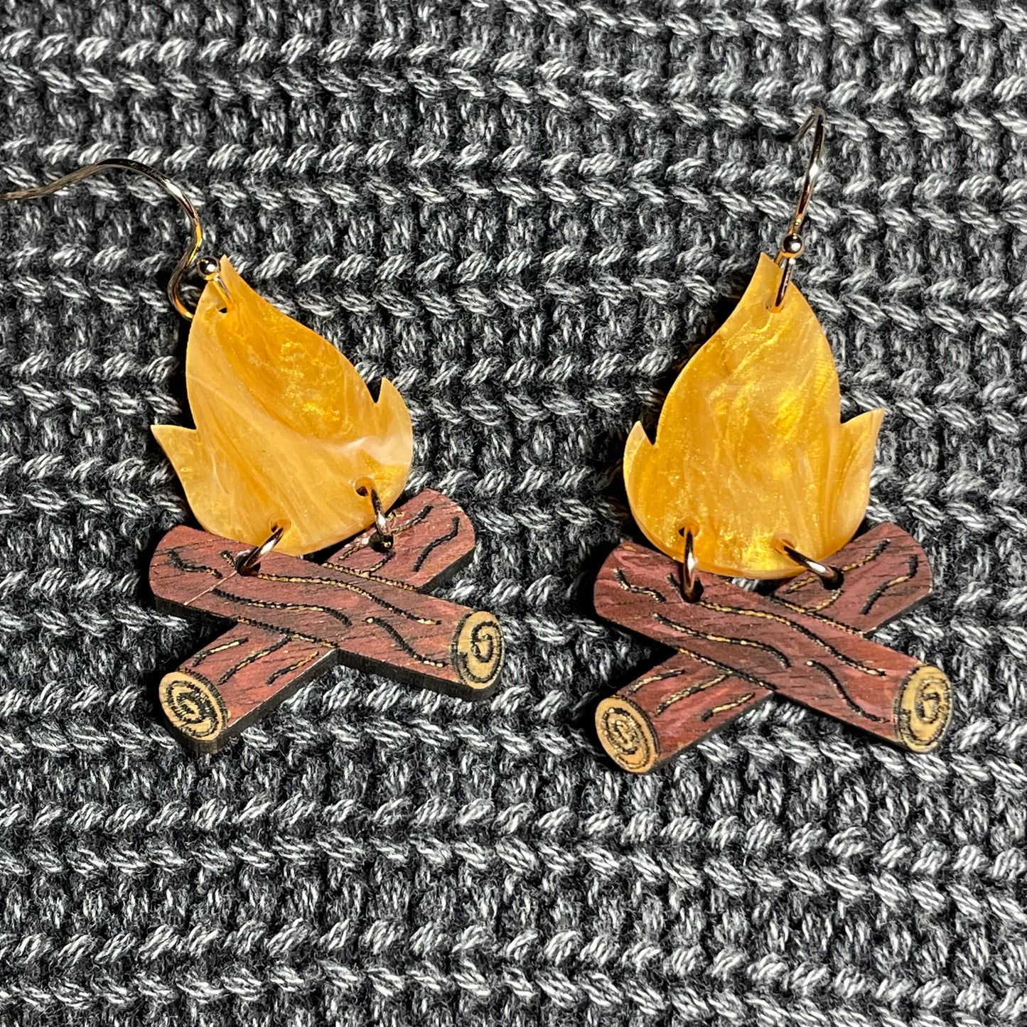 Campfire Acrylic Drop Dangle Earrings