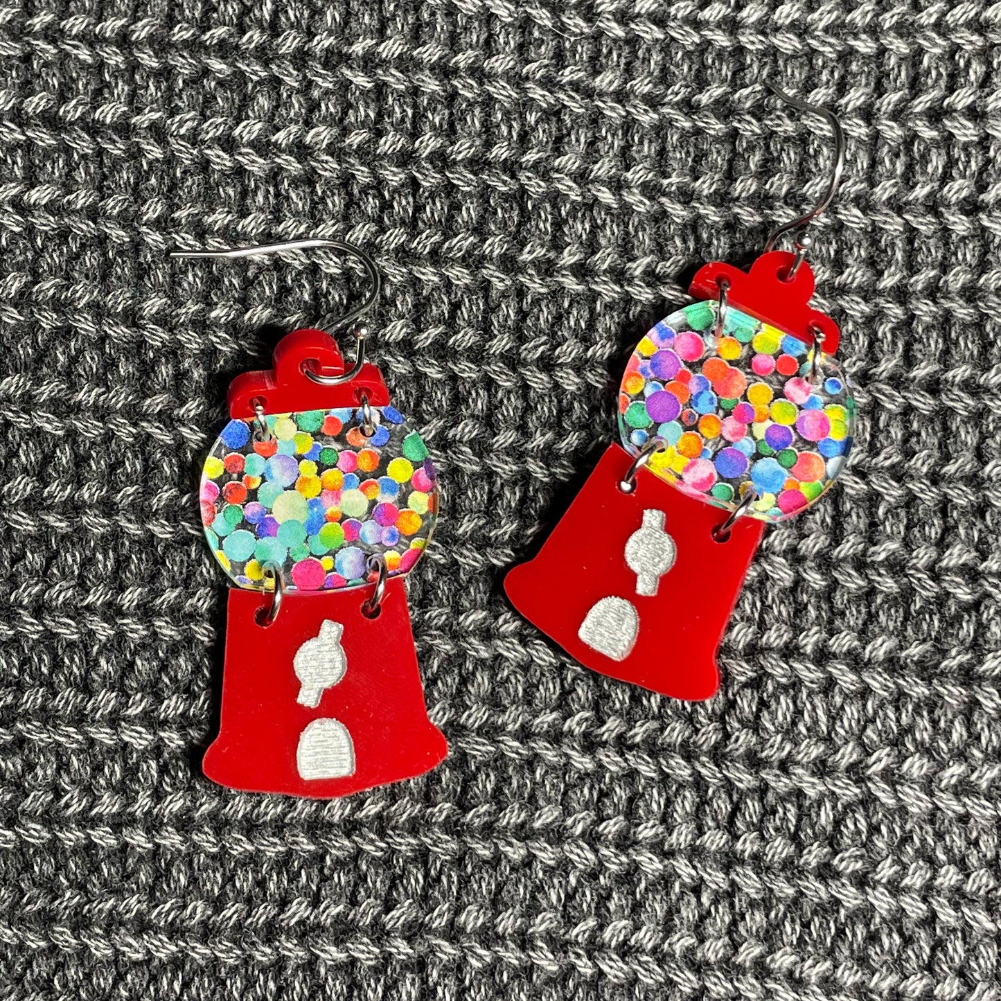 Gumball Machine Acrylic Drop Dangle Earrings