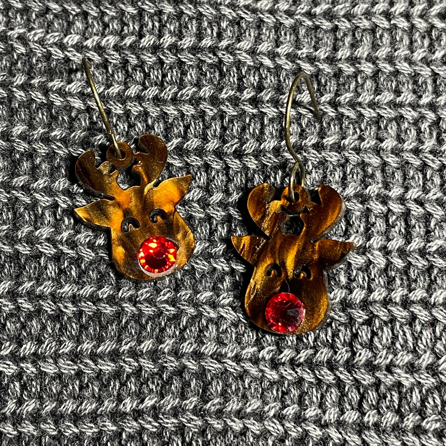 Rudolph Acrylic Drop Dangle Earrings