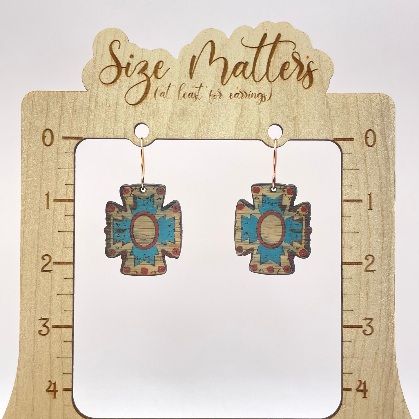 Western Cross Concho Drop Dangle Earrings