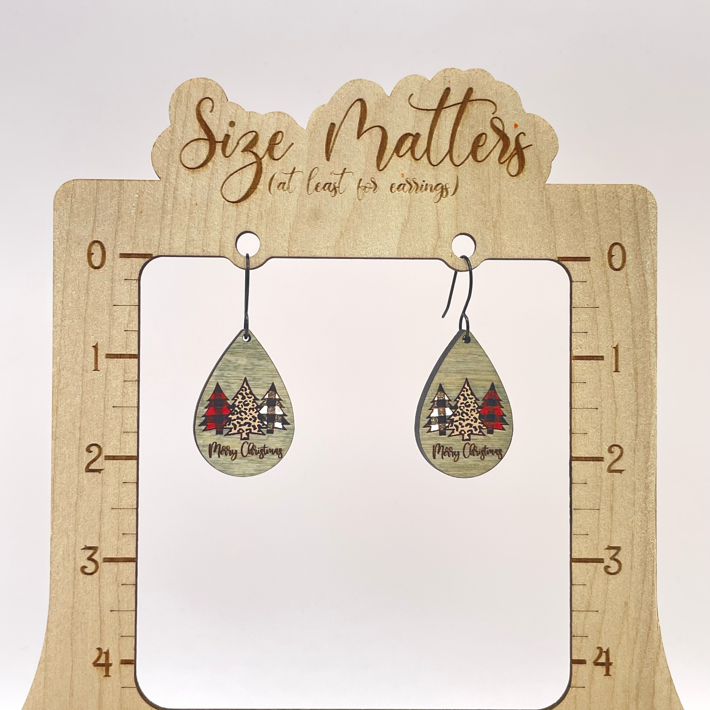 Trio of Trees Teardrop Drop Dangle Earrings
