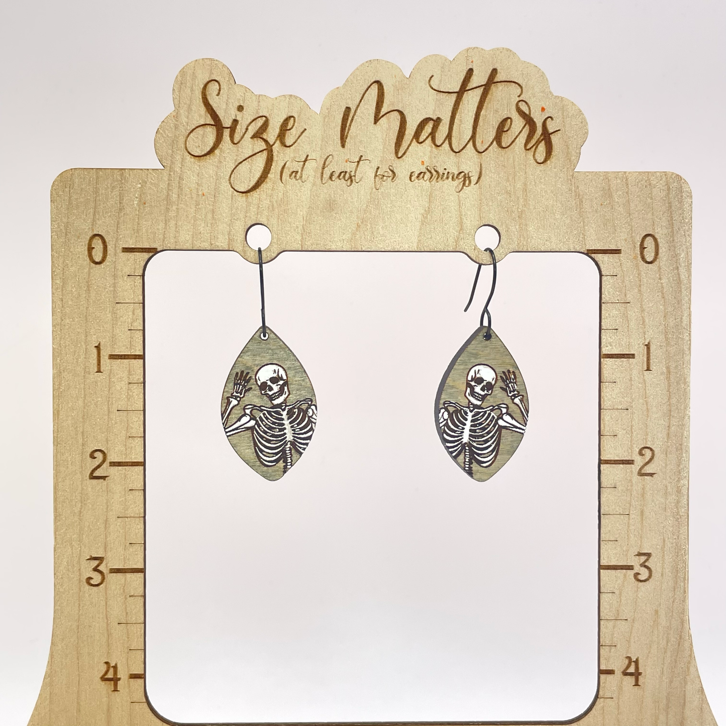 Waving Skeleton Drop Dangle Earrings
