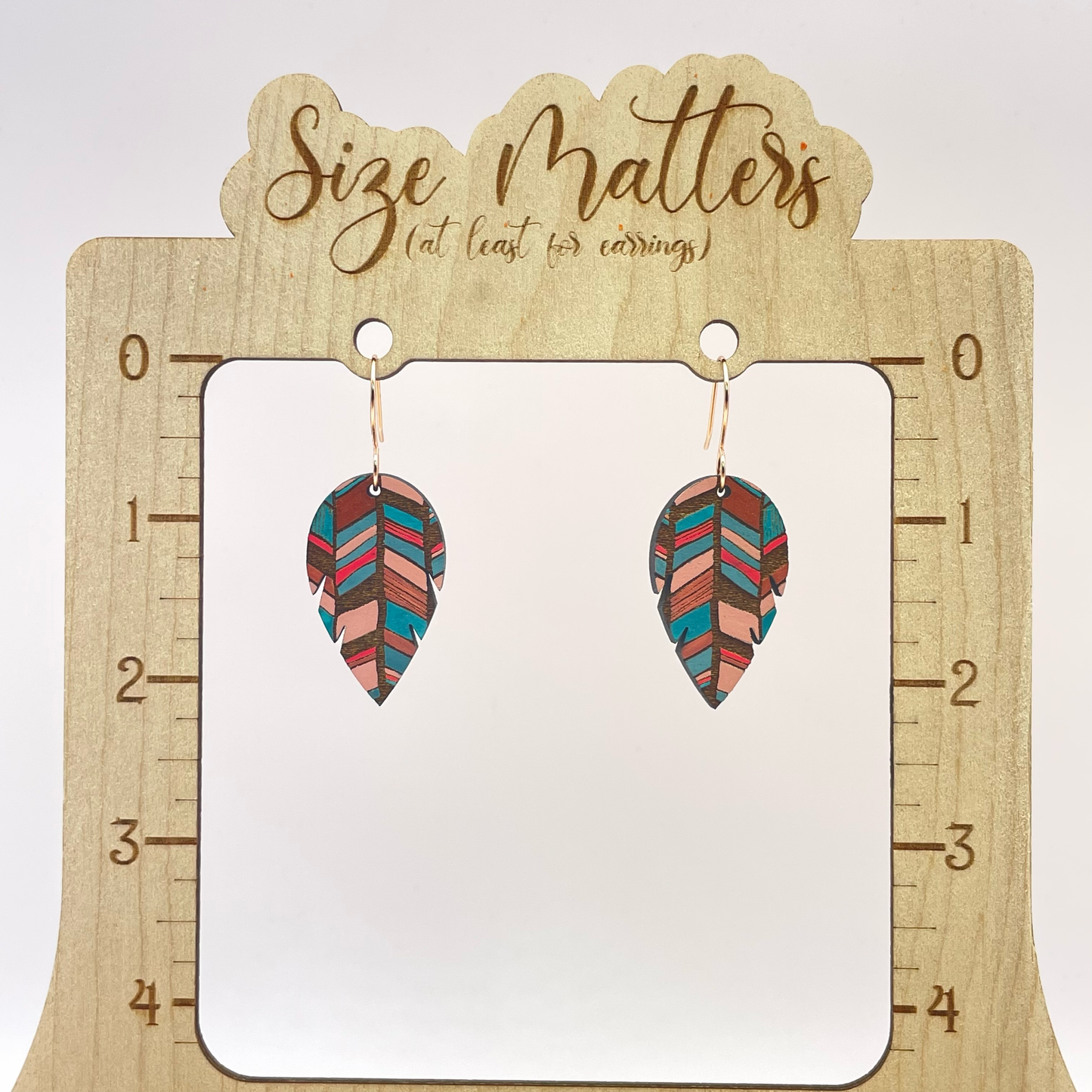 Chevron Feather Shape Drop Dangle Earring