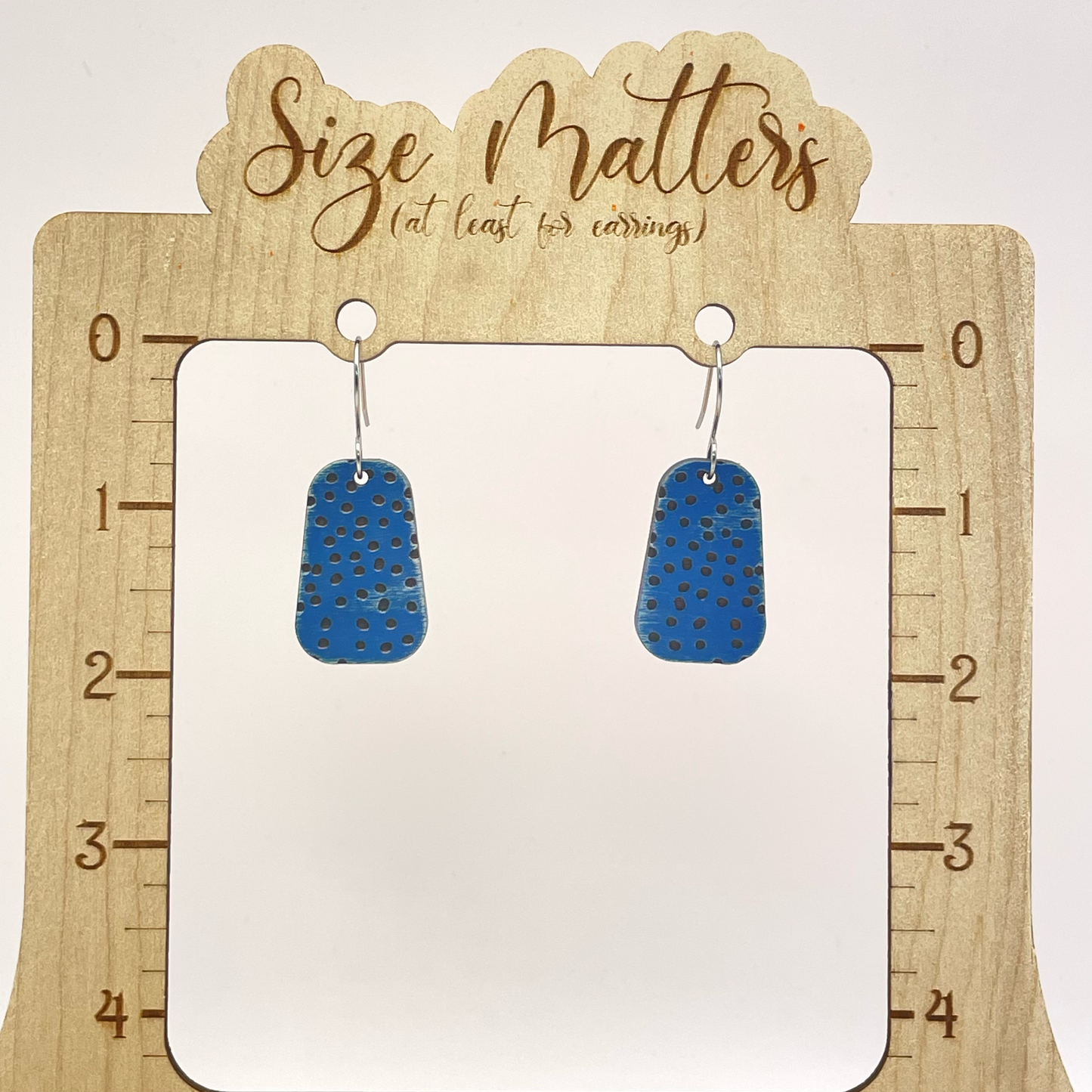 Rustic Dotted Rectangle Drop Dangle Earring