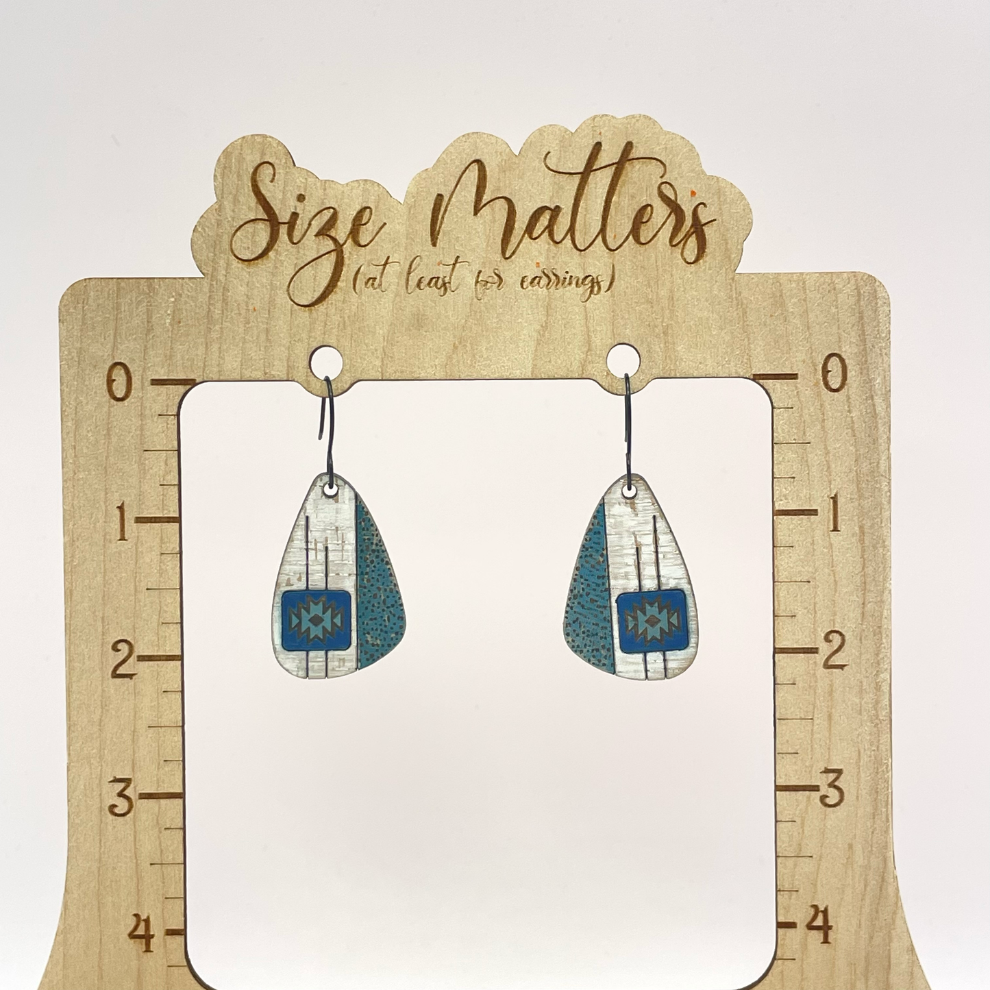 Aztec Icon Petal Shape Drop Dangle Earring