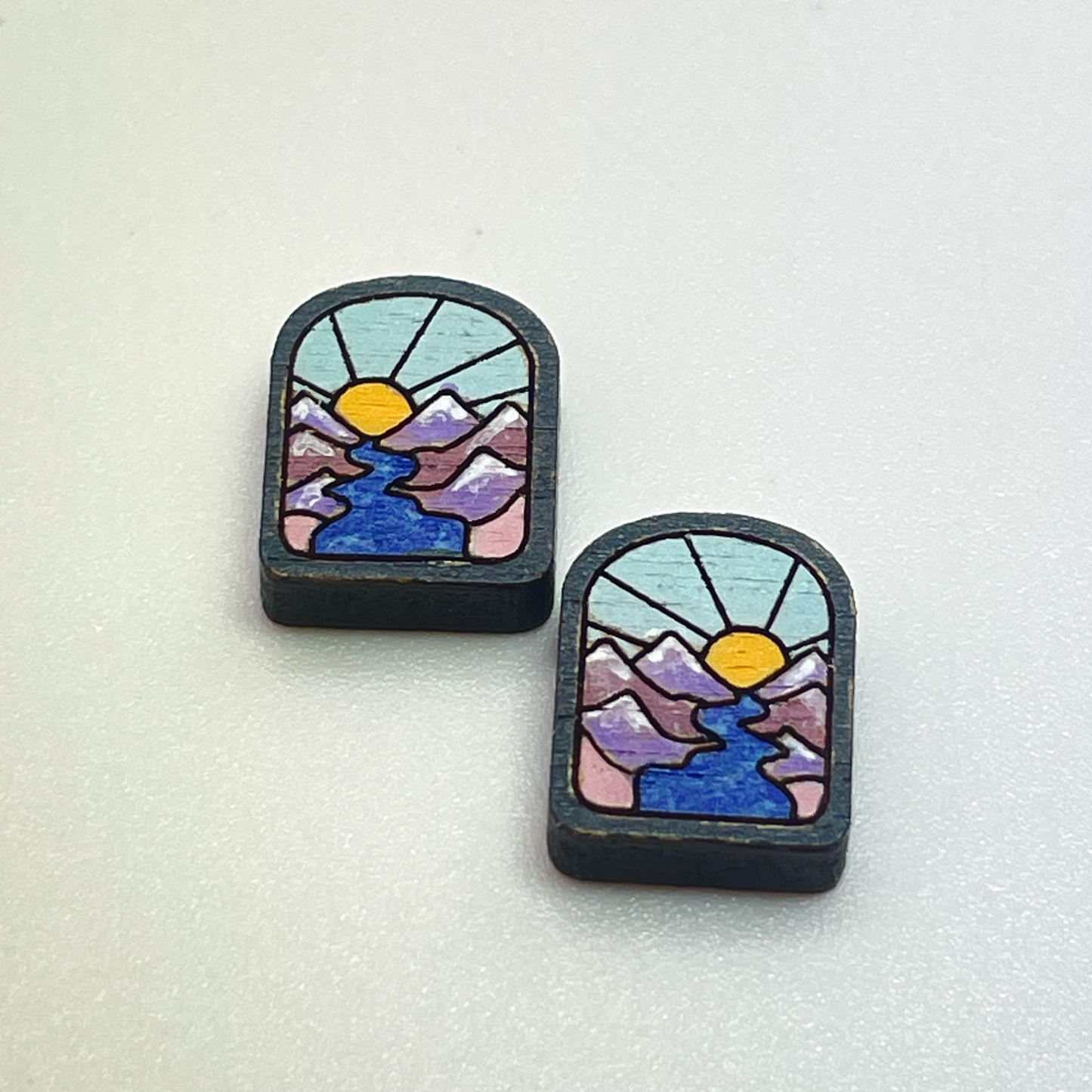 Arch River & Sun Stud Earrings