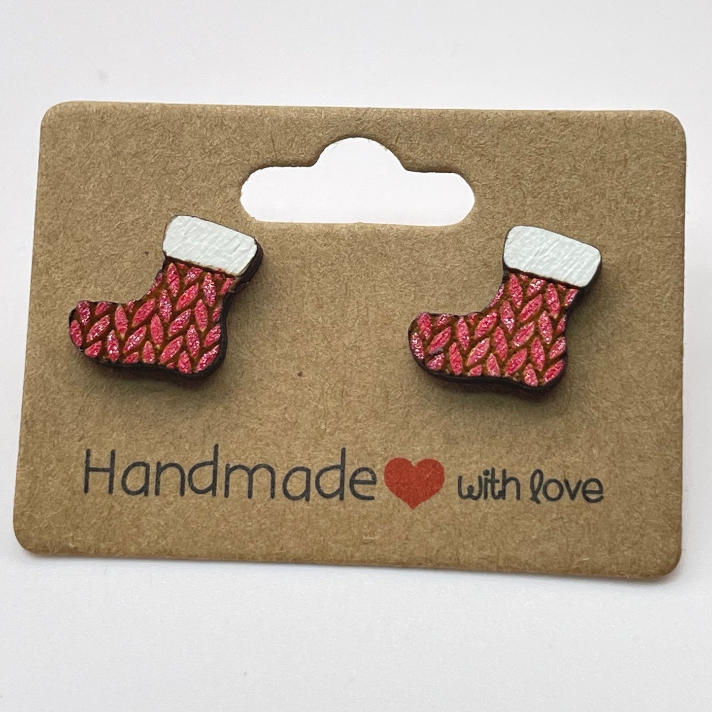 Knit Stocking Stud Earrings