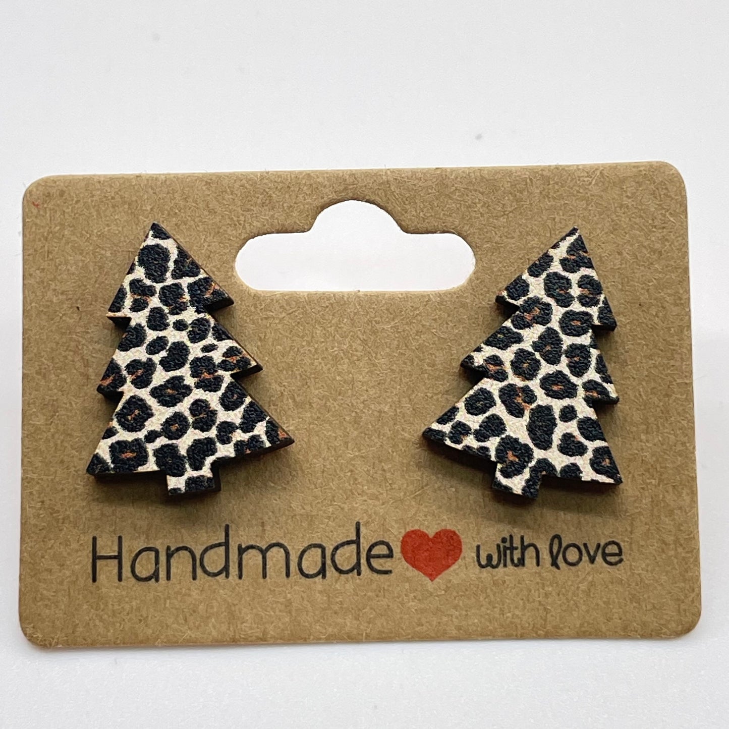 Leopard Print Tree (Large) Stud Earrings