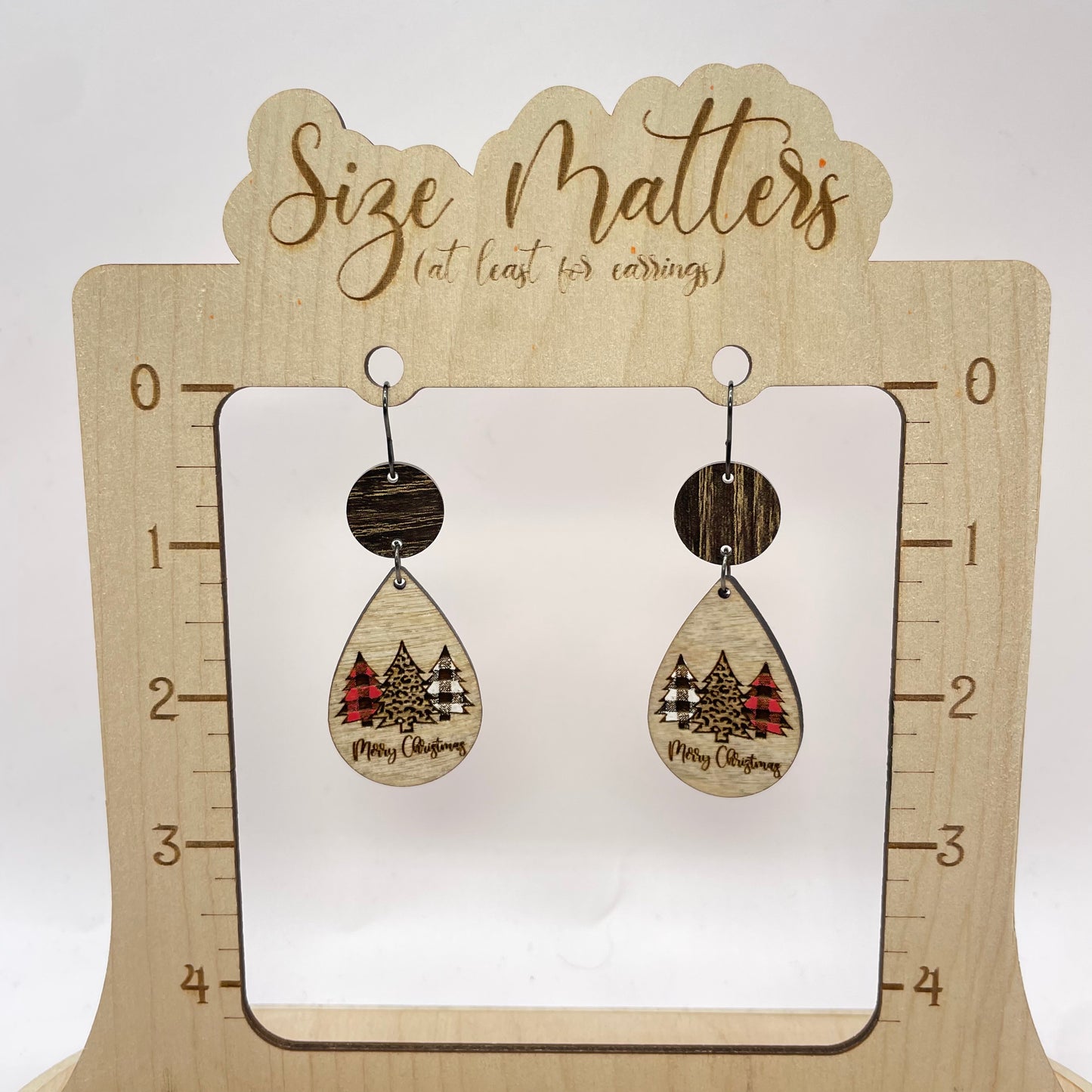 Trio of Trees Teardrop Drop Dangle Earrings