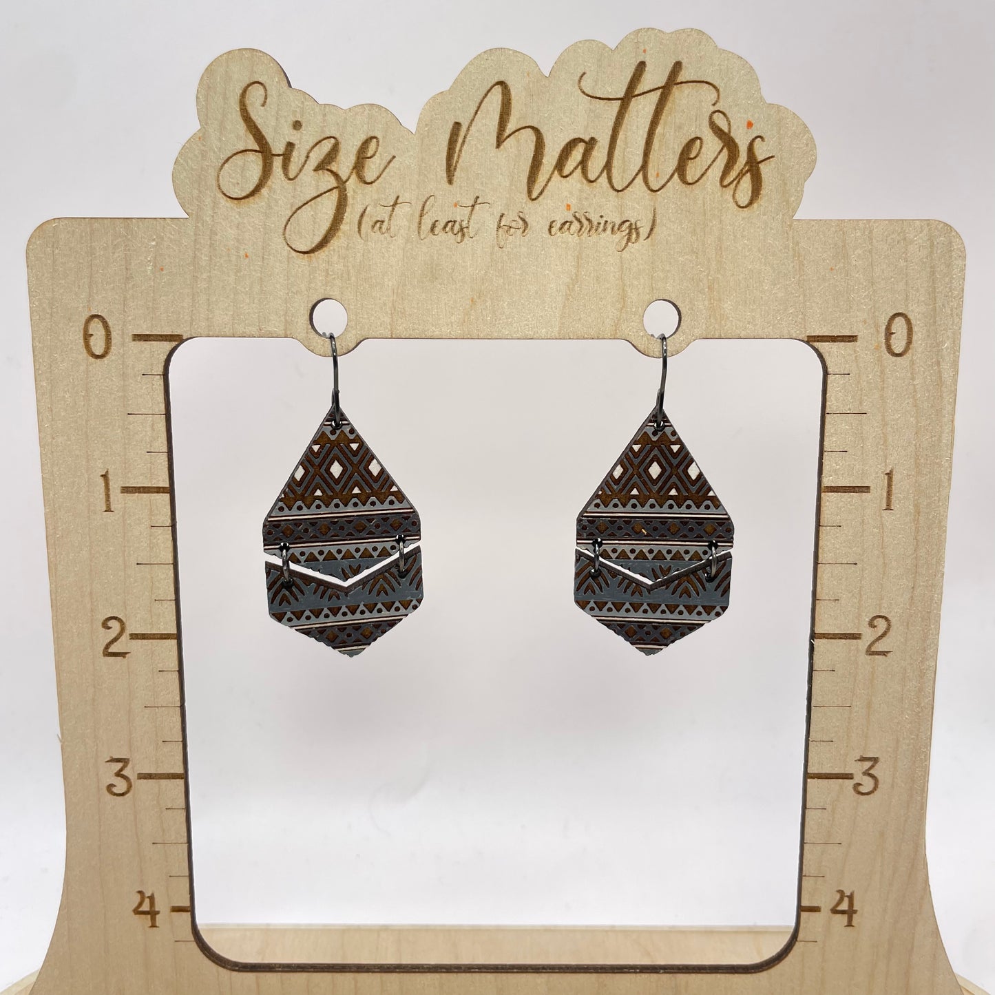 Neutral Patterned Drop Dangle Earrings