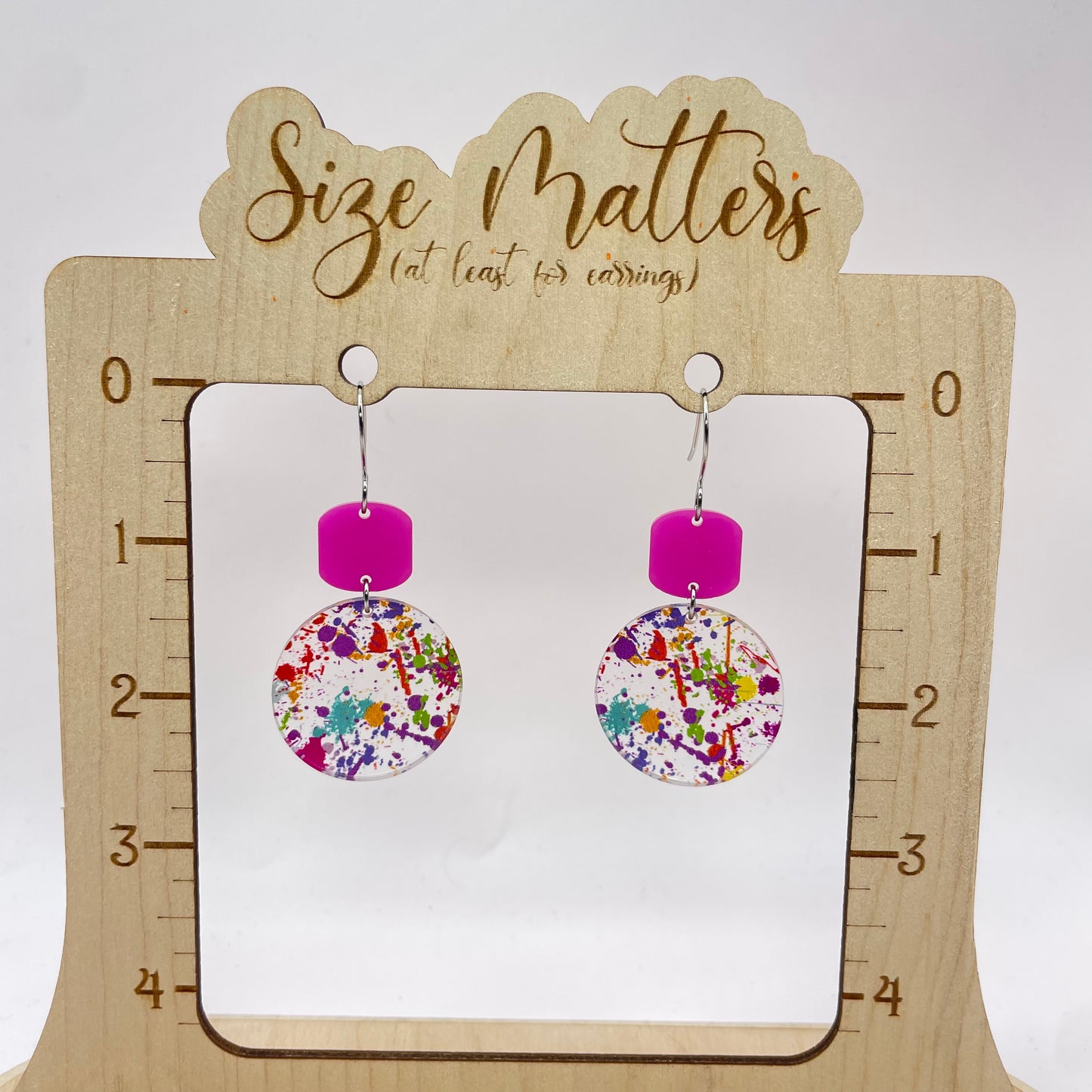 Paint Splatter Drop Dangle Earrings