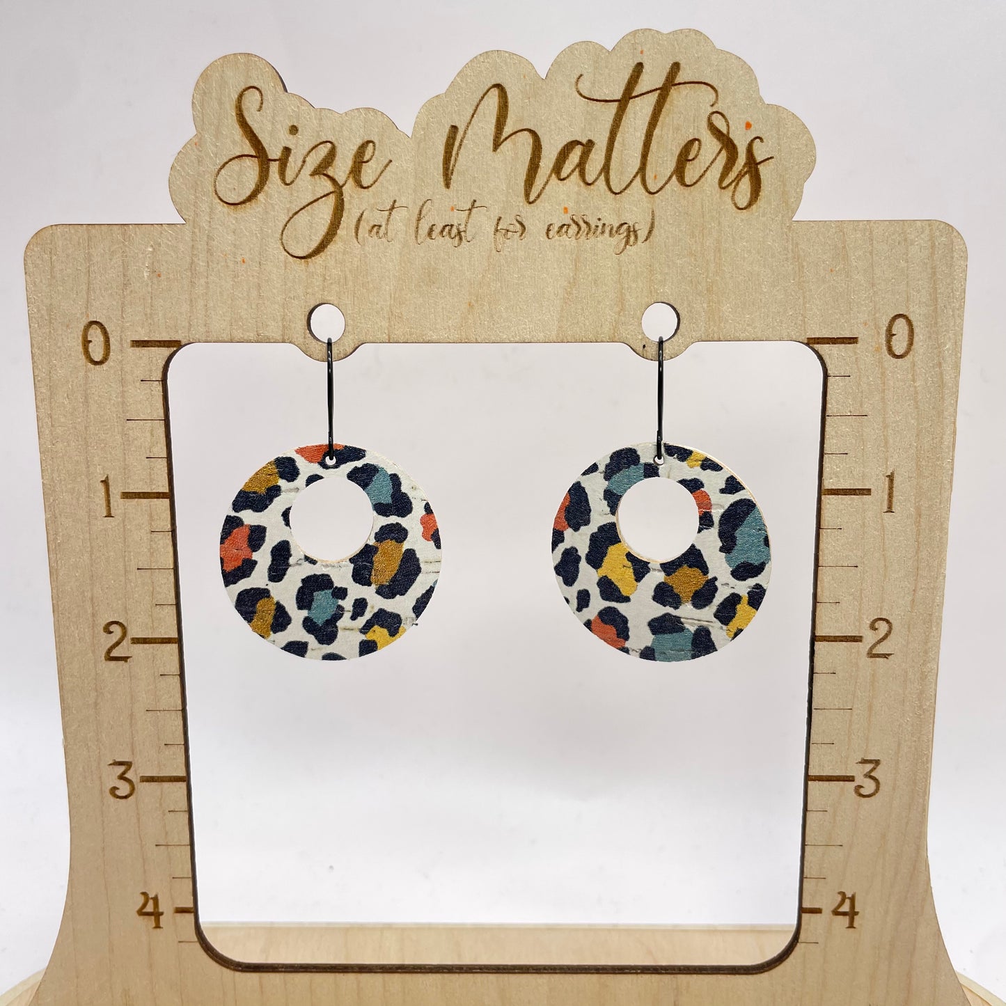 Party Leopard Circle Leather Drop Dangle Earrings