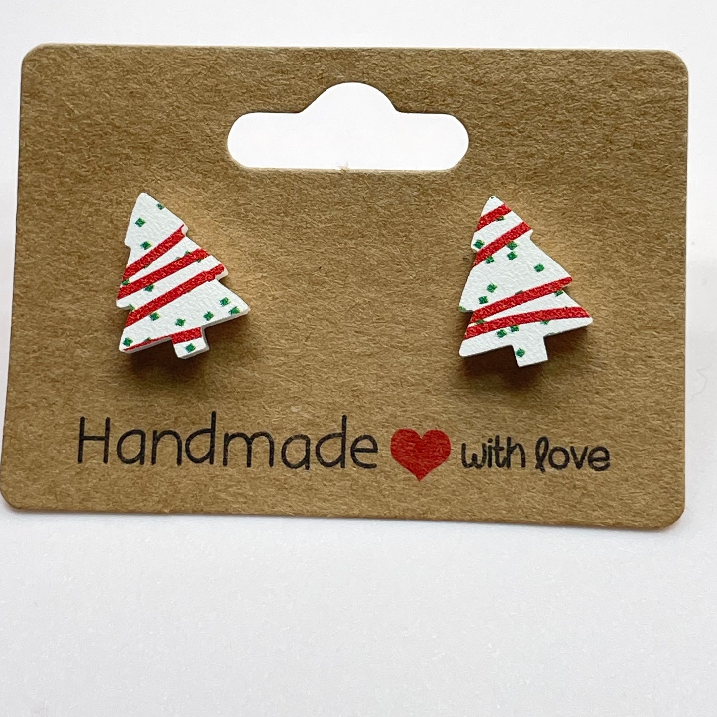 Snack Cake Stripe Tree Acrylic Stud Earrings