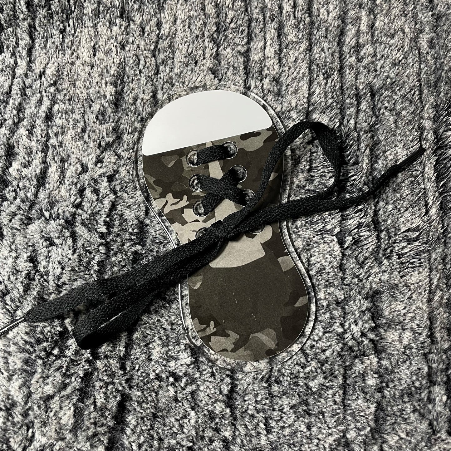 Black Camo Acrylic Shoe Tying Learning Tool
