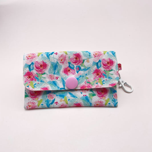 Pink Roses Keychain Wallet