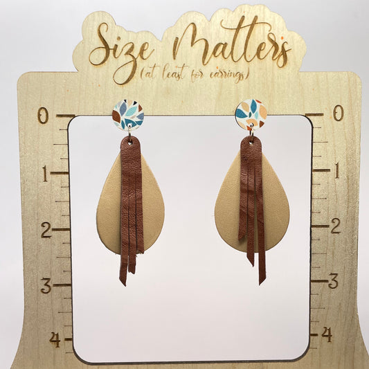 Cowhide Dreams Leather Drop Dangle Earrings