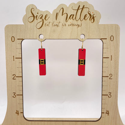 Santa Gold Belt Drop Dangle Earrings