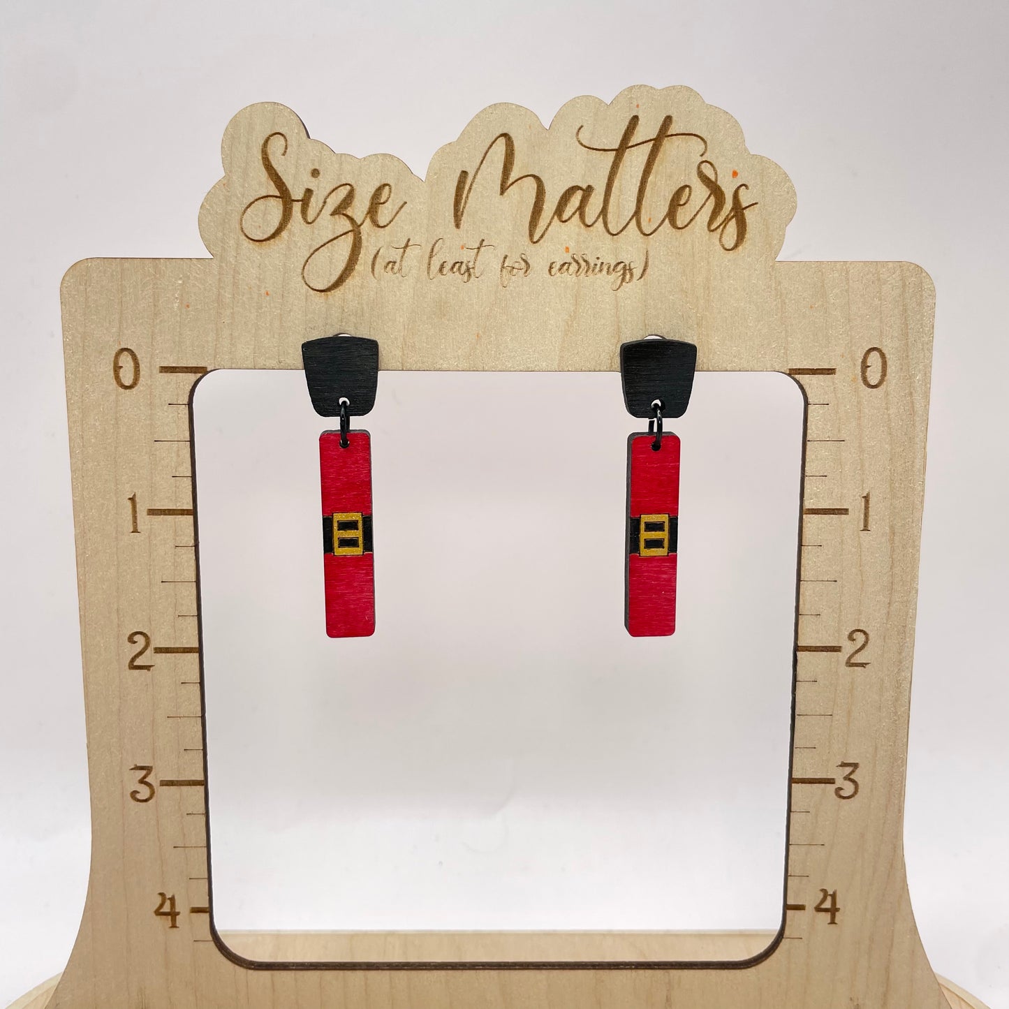 Santa Gold Belt Stud Dangle Earrings