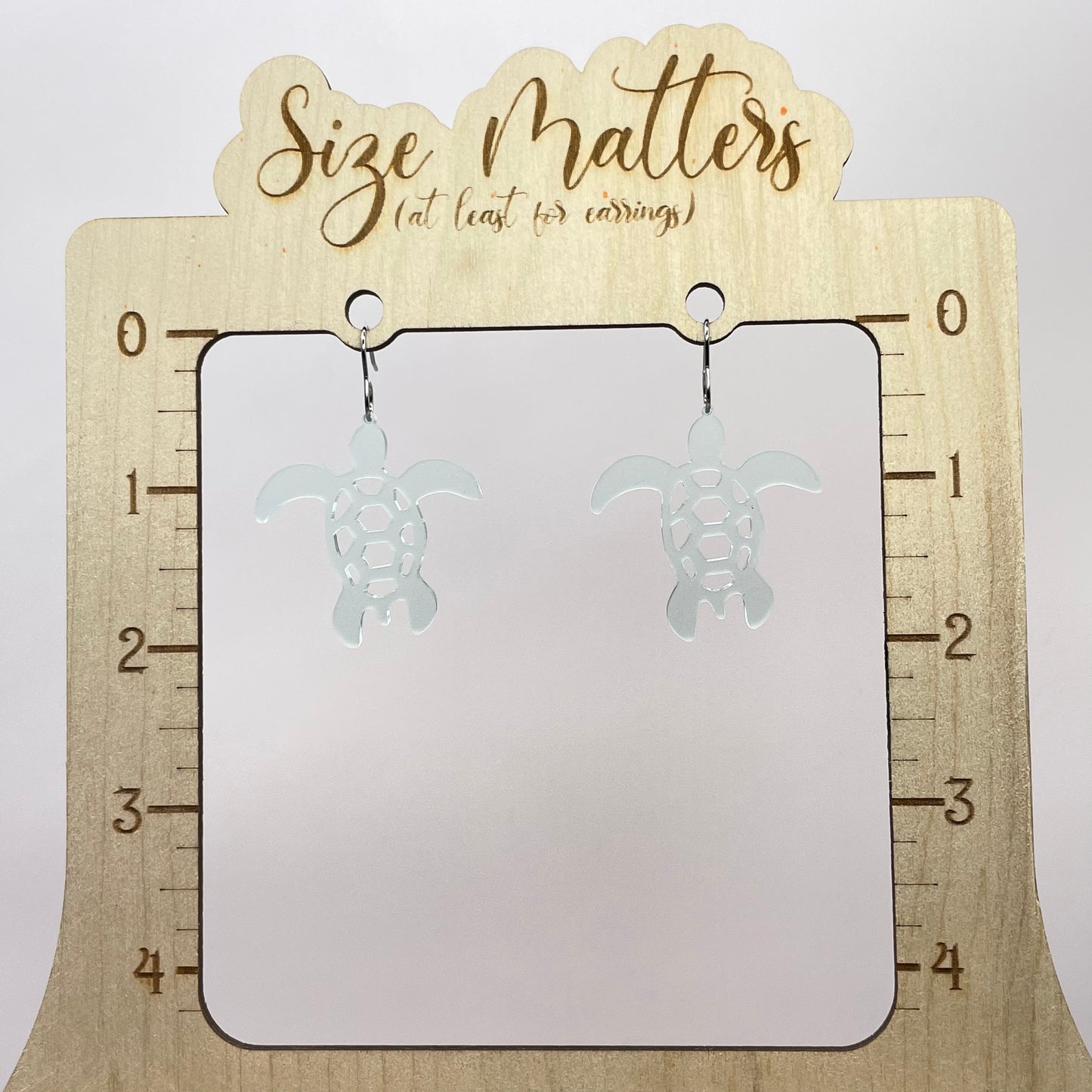 Seafoam Green Turtles Drop Dangle Earrings