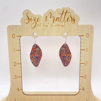 Bright Zentangle Drop Dangle Earrings