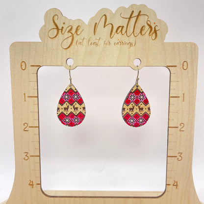 Christmas Sweater Design Drop Dangle Earrings