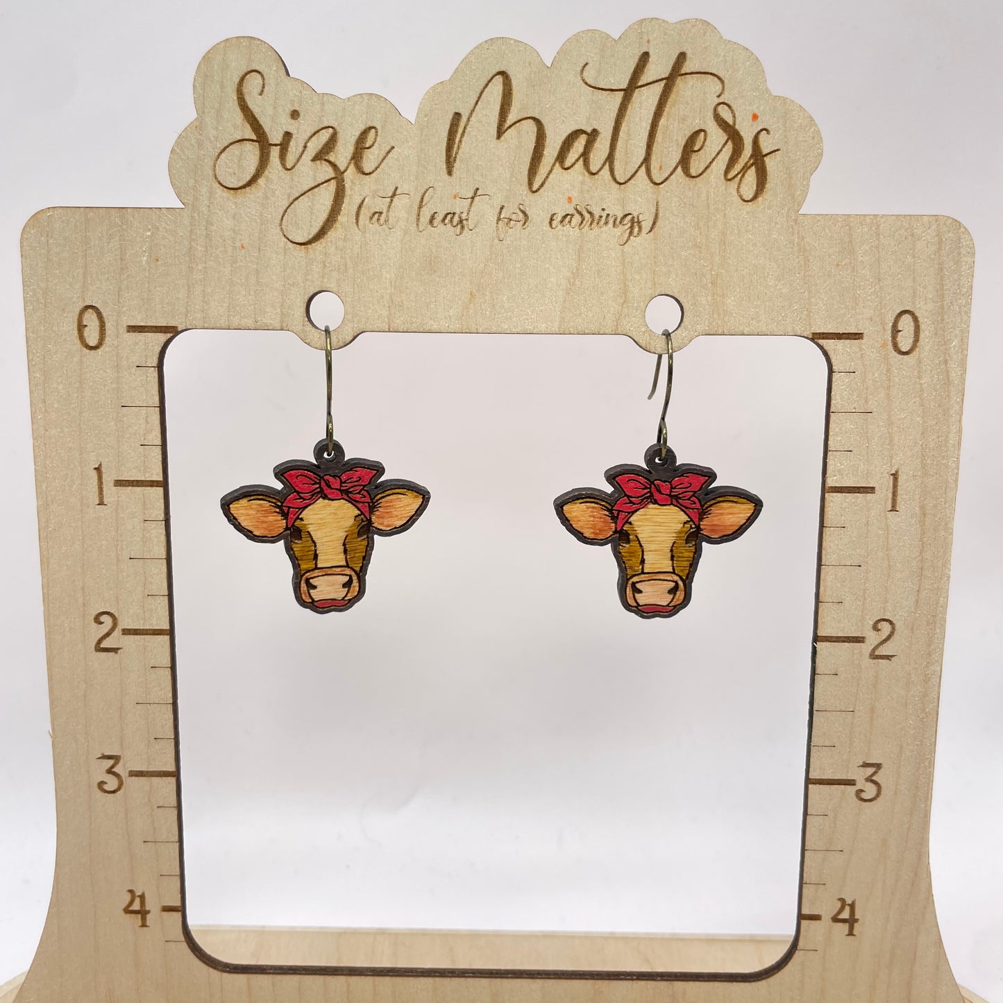 Girlie Cow Drop Dangle Earrings