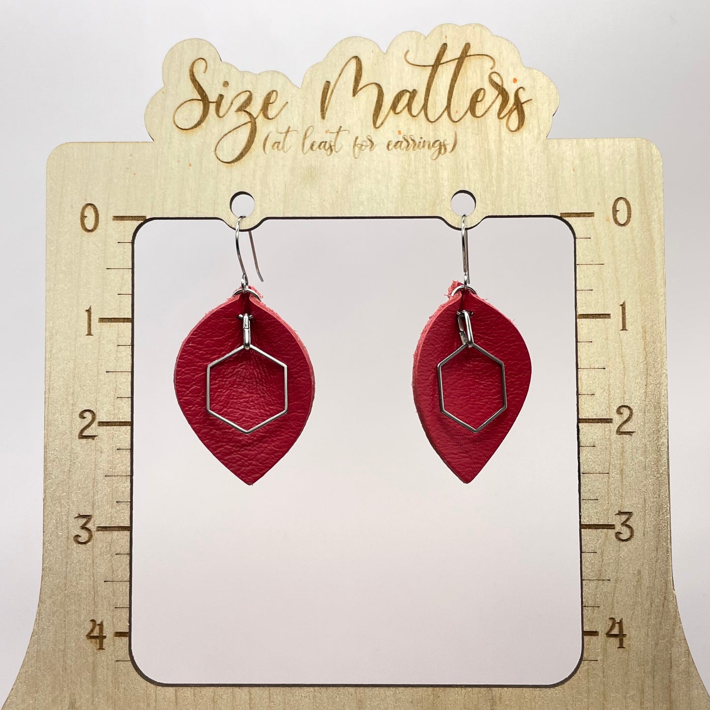 Hex Drama Leather Drop Dangle Earrings