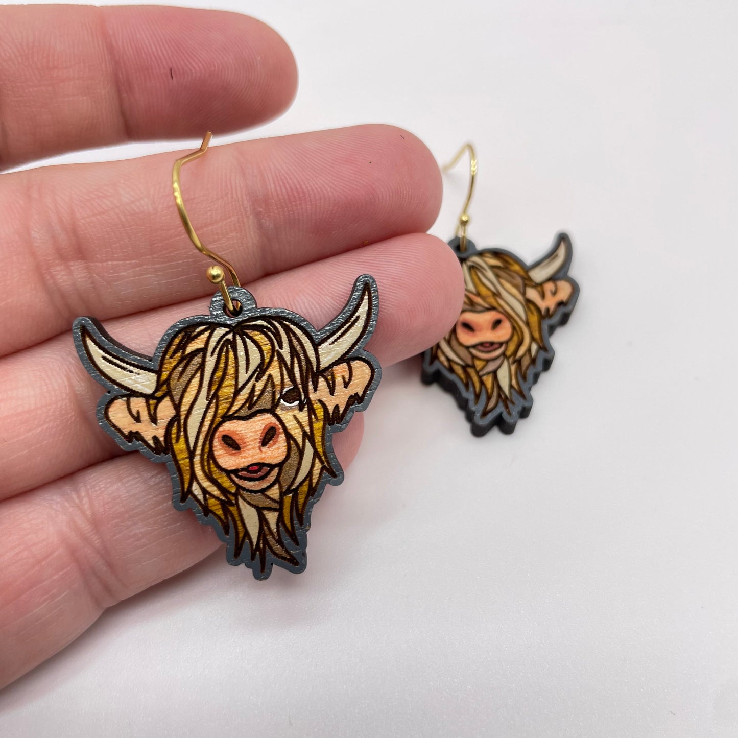 Highland Cow Drop Dangle Earrings