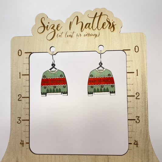 Christmas Sweater Drop Dangle Earrings