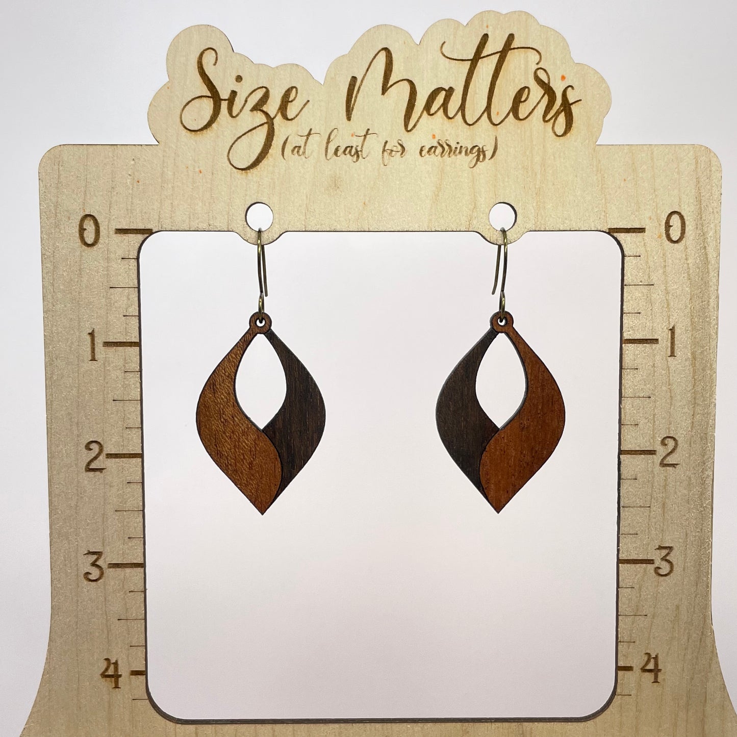 Simple Wood Drop Dangle Earrings