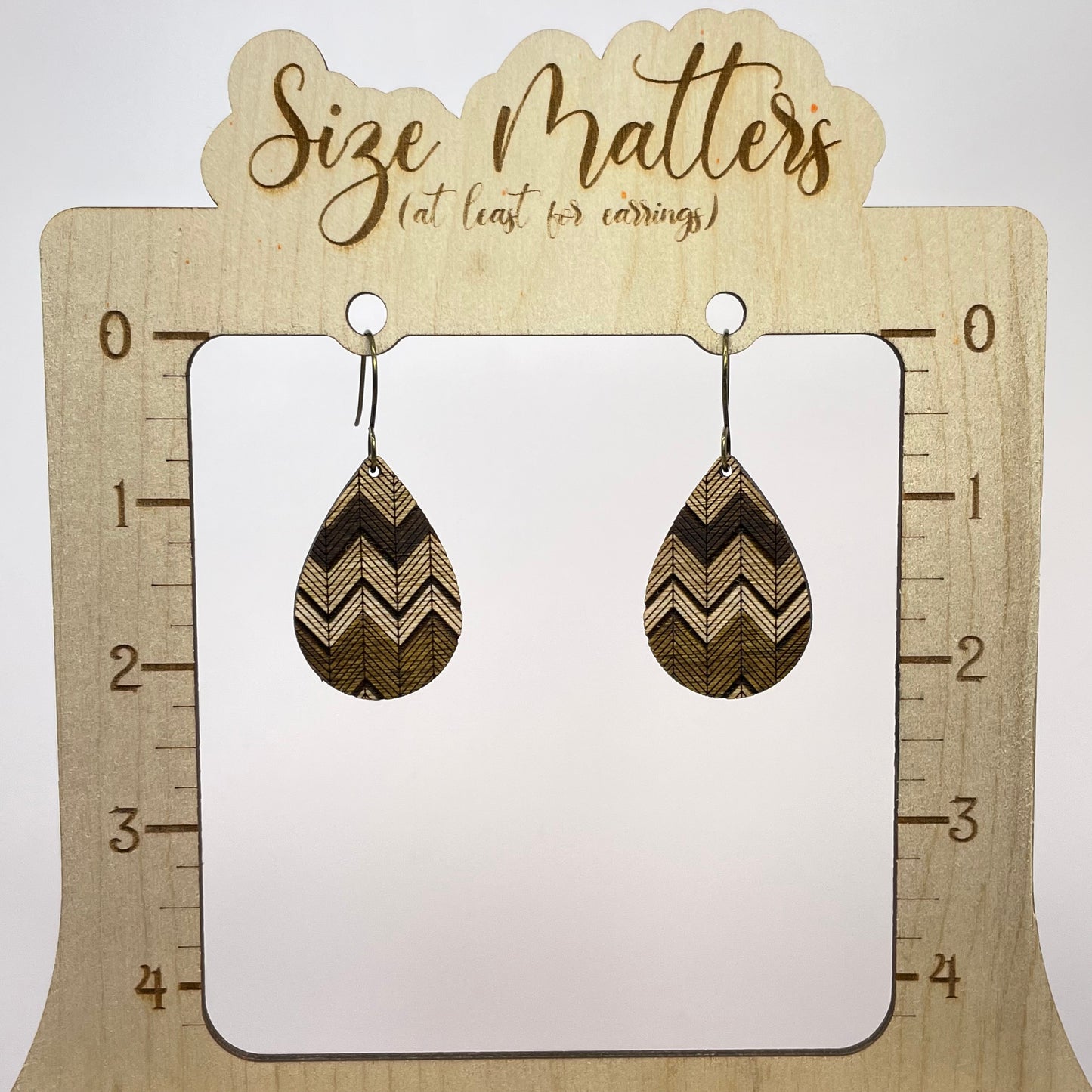 Chevron Variety Teardrop Drop Dangle Earrings