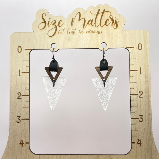 Leather + Lace Drop Dangle Earrings