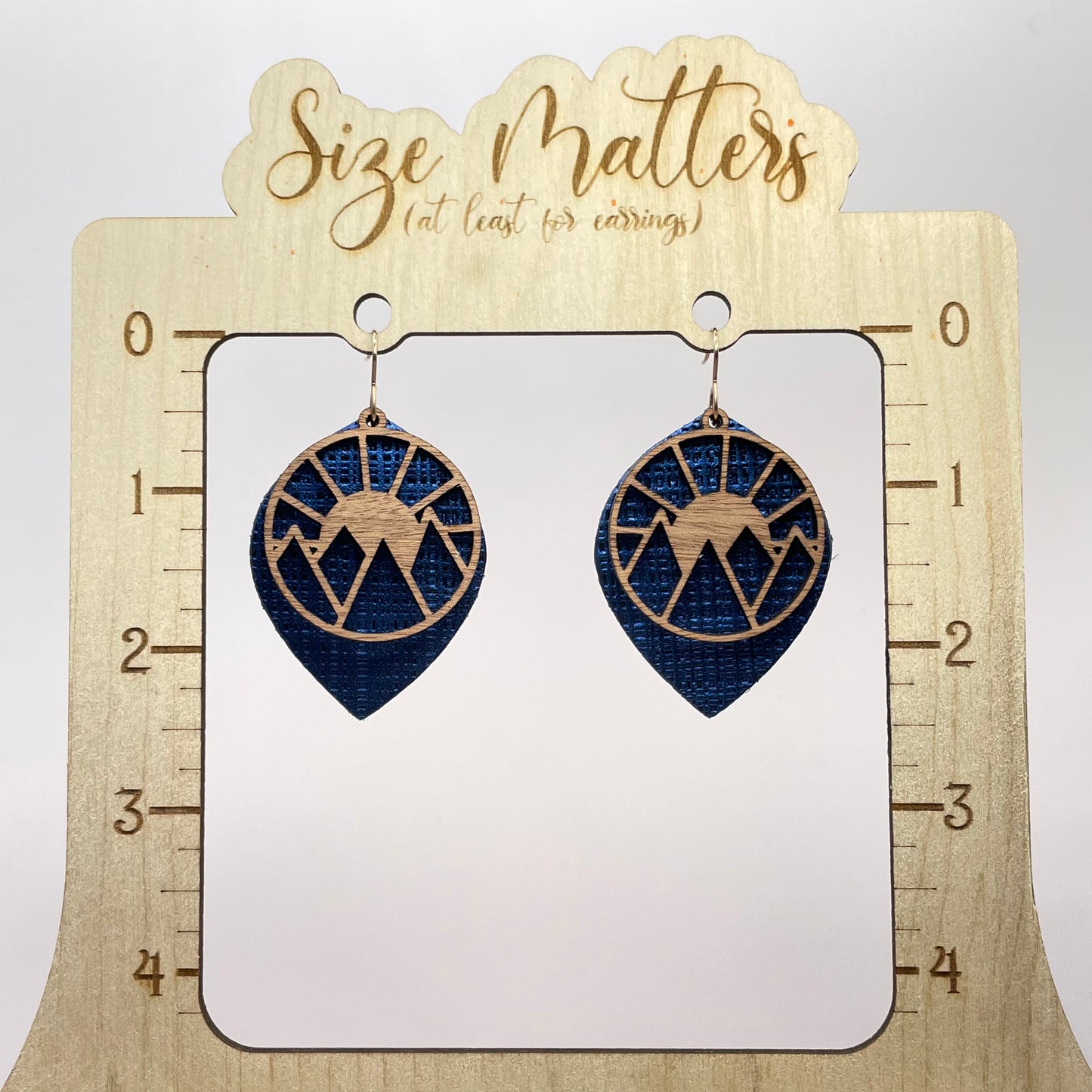 Mountain Blues Leather Drop Dangle Earrings