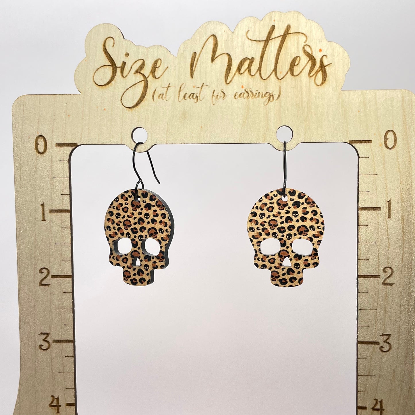 Skulls + Leopards Skull Drop Dangle Earrings