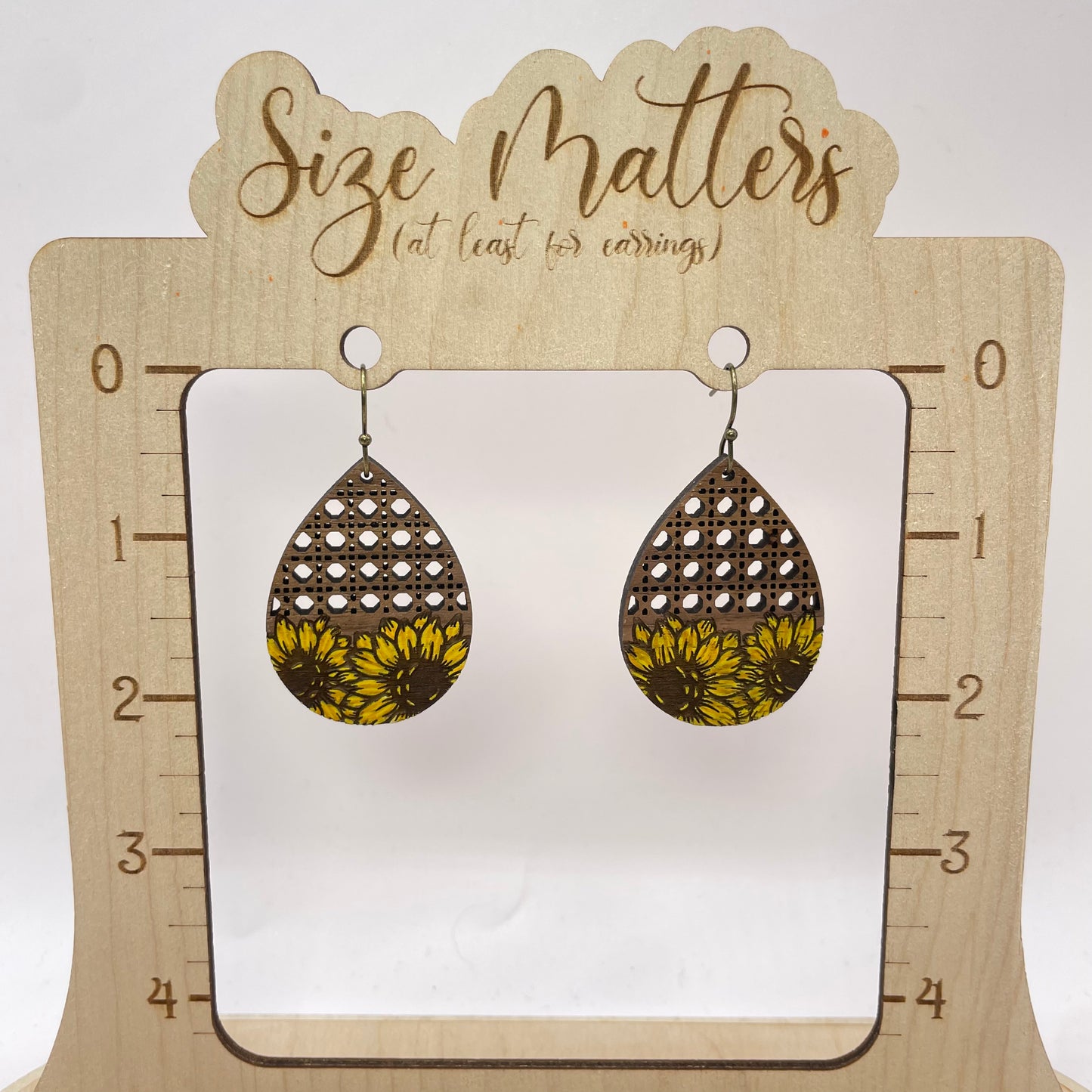 Sunflower Basket Drop Dangle Earrings