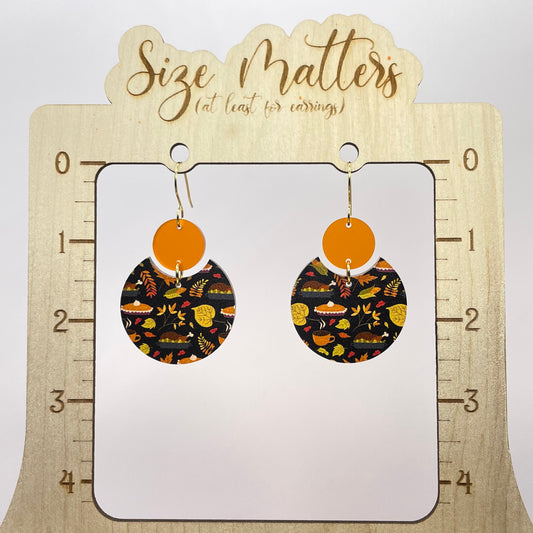 Thanksgiving Dinner Yellow Drop Dangle Earrings