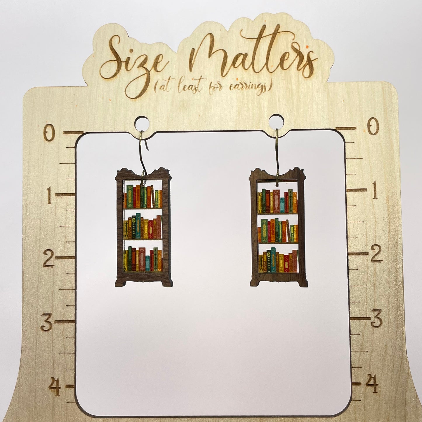 Bookshelf Drop Dangle Earrings