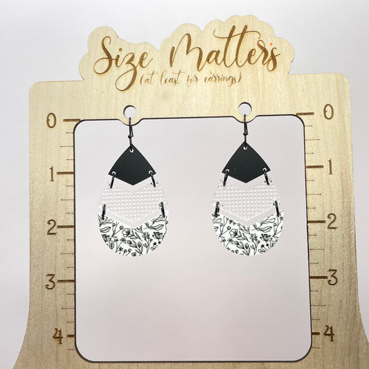 Black + White Drop Dangle Earrings