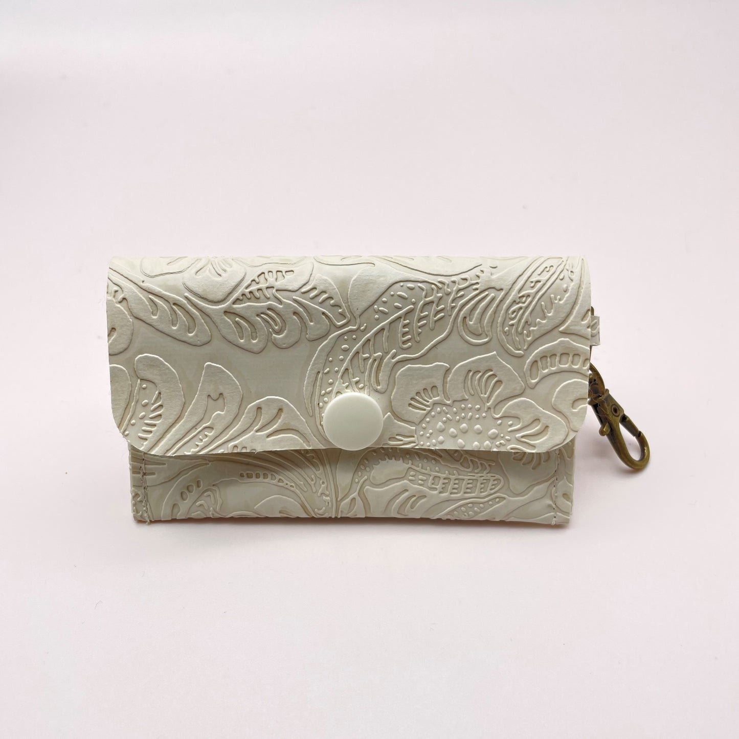 Ivory Embossed Keychain Wallet