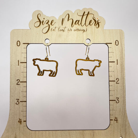 Cow Silohouette Light Drop Dangle Earrings