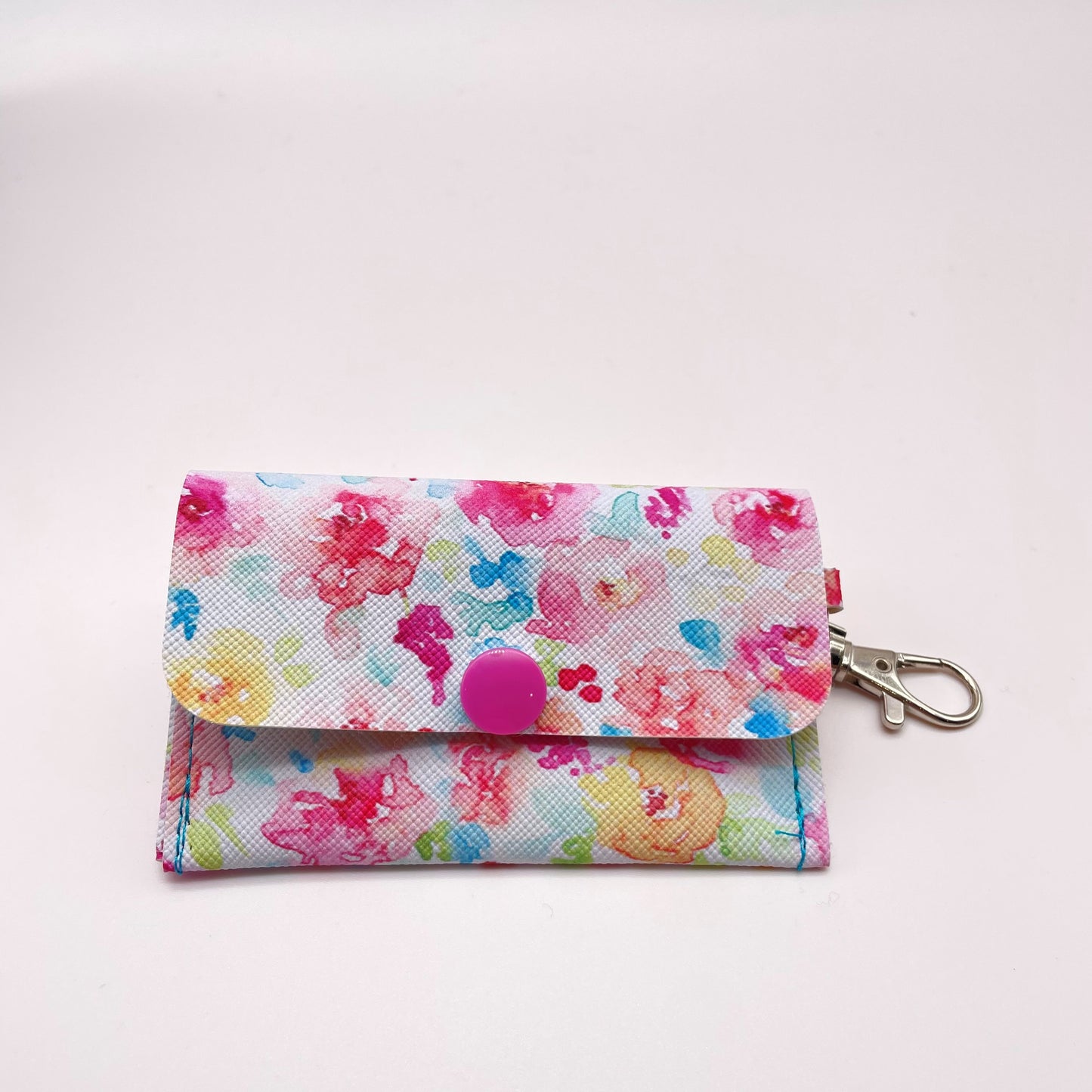 Watercolor Blossoms Keychain Wallet