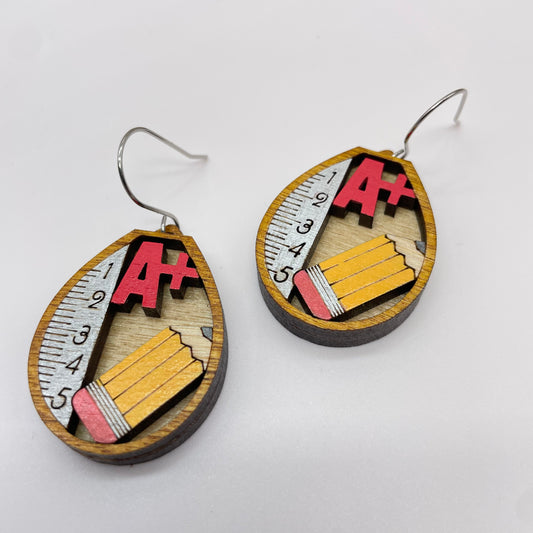 A+ Golden Oak Drop Dangle Earrings