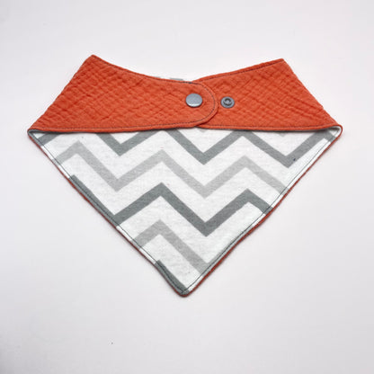 Orange Muslin Baby Bib