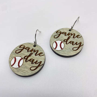 Baseball Game Day Drop Dangle Earrings