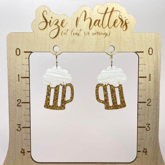 Beer Mug Drop Dangle Earrings