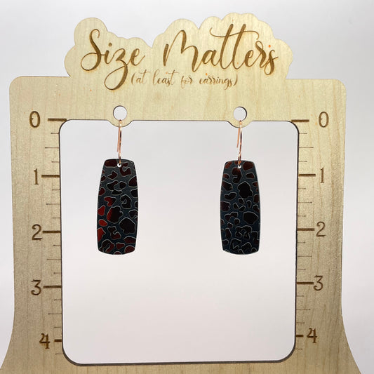 Black Leopard Drop Dangle Earrings