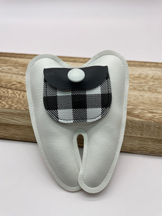 Black & White Buffalo Plaid Tooth Fairy Pillow