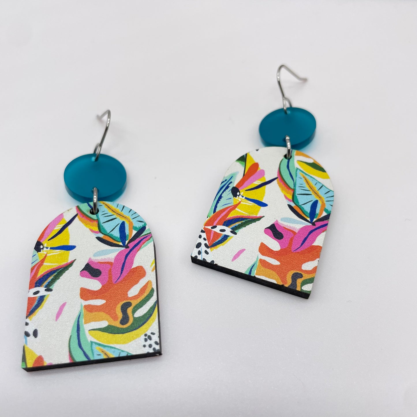 Bright Jungle Drop Dangle Earrings