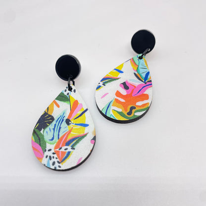 Bright Jungle Stud Dangle Earrings